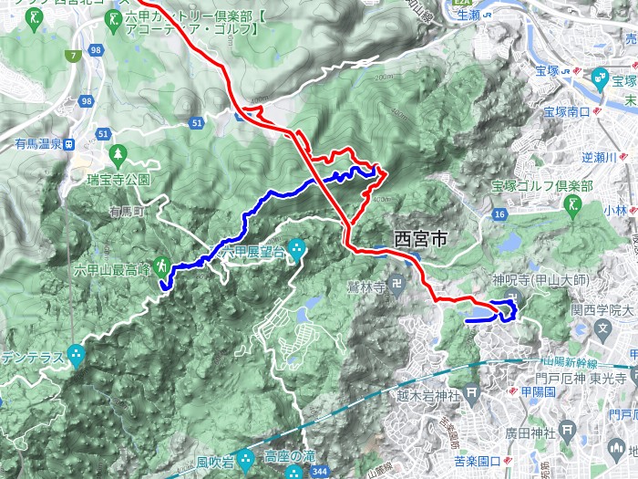 兵庫県神戸市/六甲山最高峰と西宮市/甲山を散策