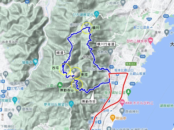 滋賀県大津市坂本本町/比叡山無動寺回峰道へバイク走り